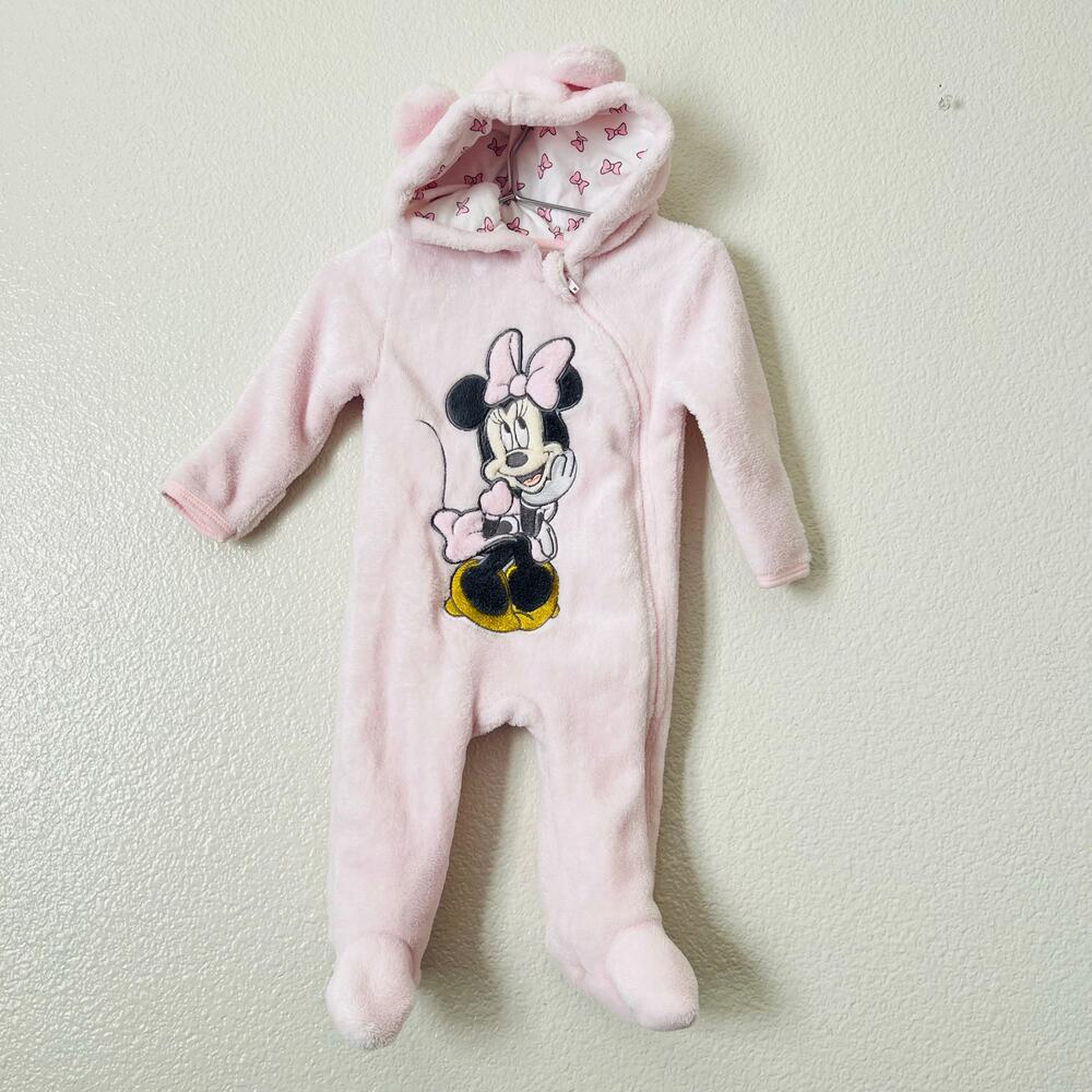 Disney Baby Minnie Mouse Ear Hoodie Bunting light pink